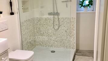 Dusche, Haartrockner, Handtücher