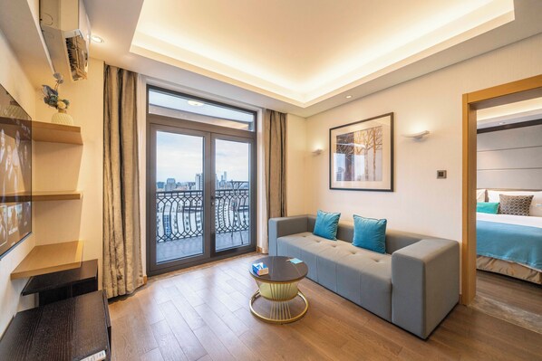 Apartment, 1 Bedroom, Kitchen, City View | Living room - Tyms 1BR APT Huijing Garden (Shanghai)