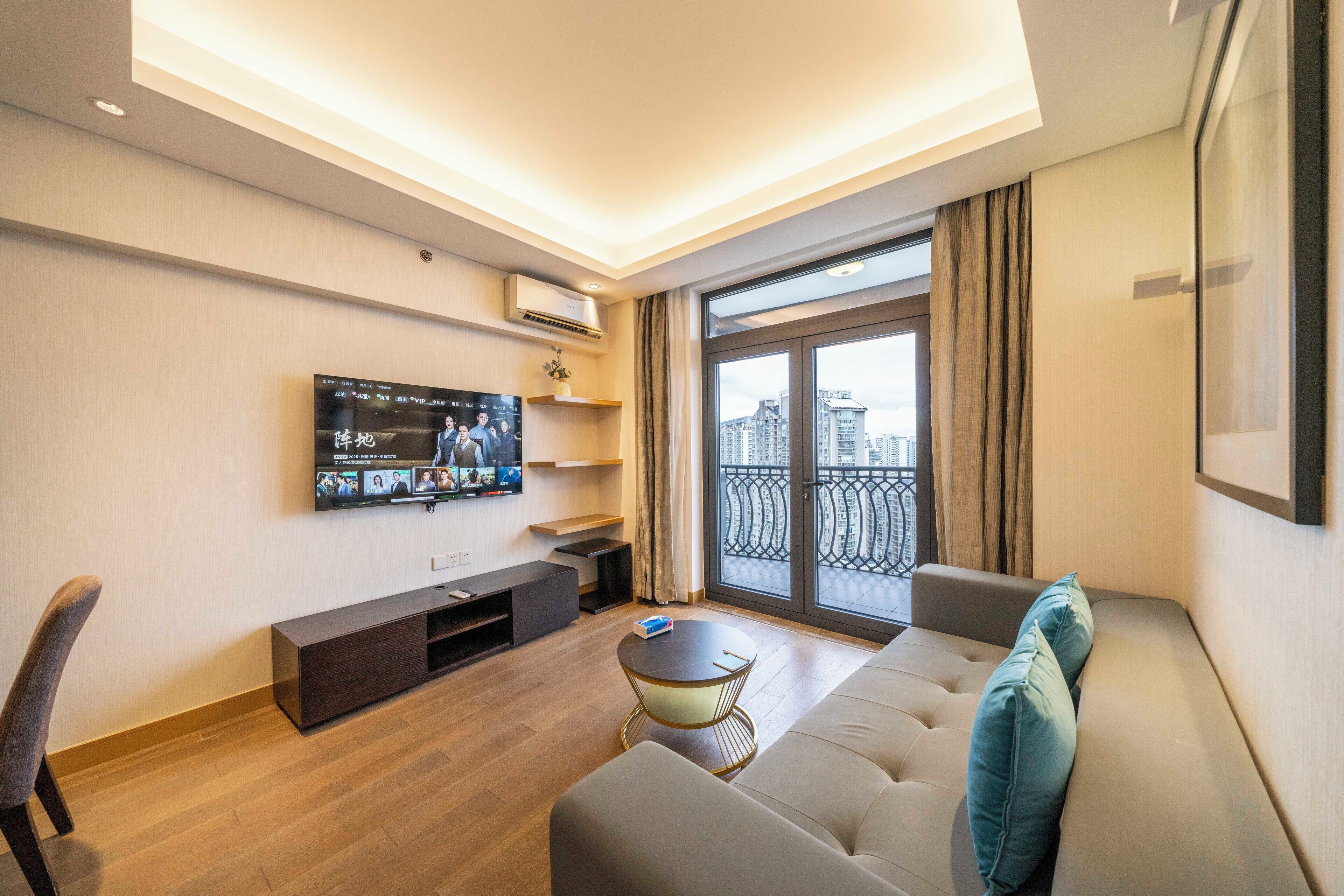 Apartamento, 1 habitación, cocina, vistas a la ciudad | Sala de estar