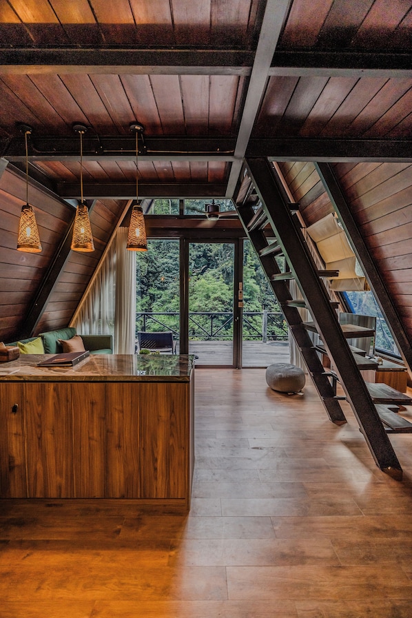 Chalé luxo, sacada | Cozinha privada