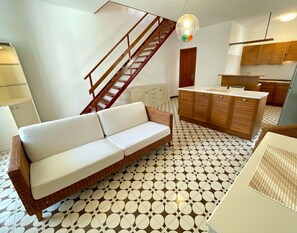 Villa, 2 Bedrooms, Balcony, Garden View | Living room - Terraced House With Garden and Pool (Caorle)