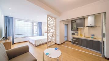 Superior Apartment, 1 Bedroom, Kitchen, City View | Living room