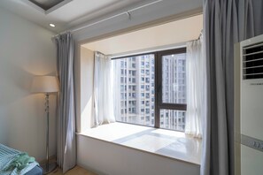 Superior Apartment, 2 Bedrooms, Kitchen, City View | Living room | 55-inch Smart TV with cable channels - Tyms Modern 2BR APT Xujiahui Dacheng  (Shanghai)