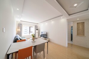 Superior Apartment, 2 Bedrooms, Kitchen, City View | Living room | 55-inch Smart TV with cable channels - Tyms Modern 2BR APT Xujiahui Dacheng  (Shanghai)