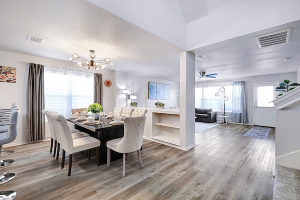 Enjoy a dining area full of natural light.