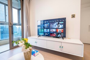 Căn hộ Superior, 1 phòng ngủ, bếp, quang cảnh thành phố | Phòng khách