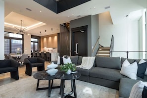 TV, fireplace, offices