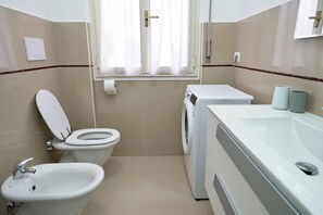 Dusche, Haartrockner, Bidet, Handtücher
