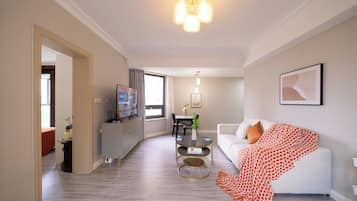 Superior Apartment, 1 Bedroom, Kitchen, City View | Living room