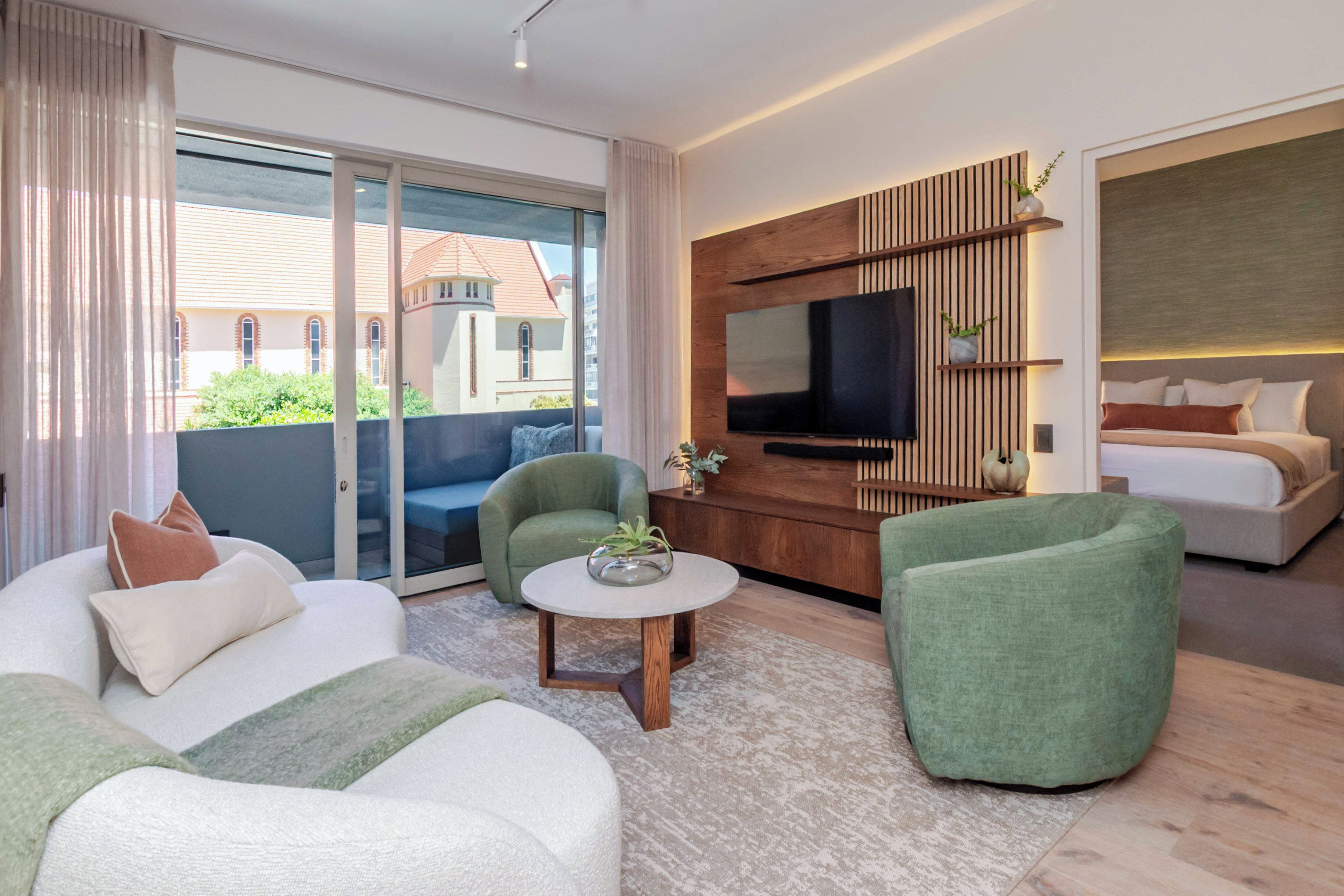 Appartement, 1 chambre, balcon | Coin séjour