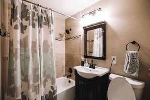 Regadera, secadora de cabello, toallas, shampoo 