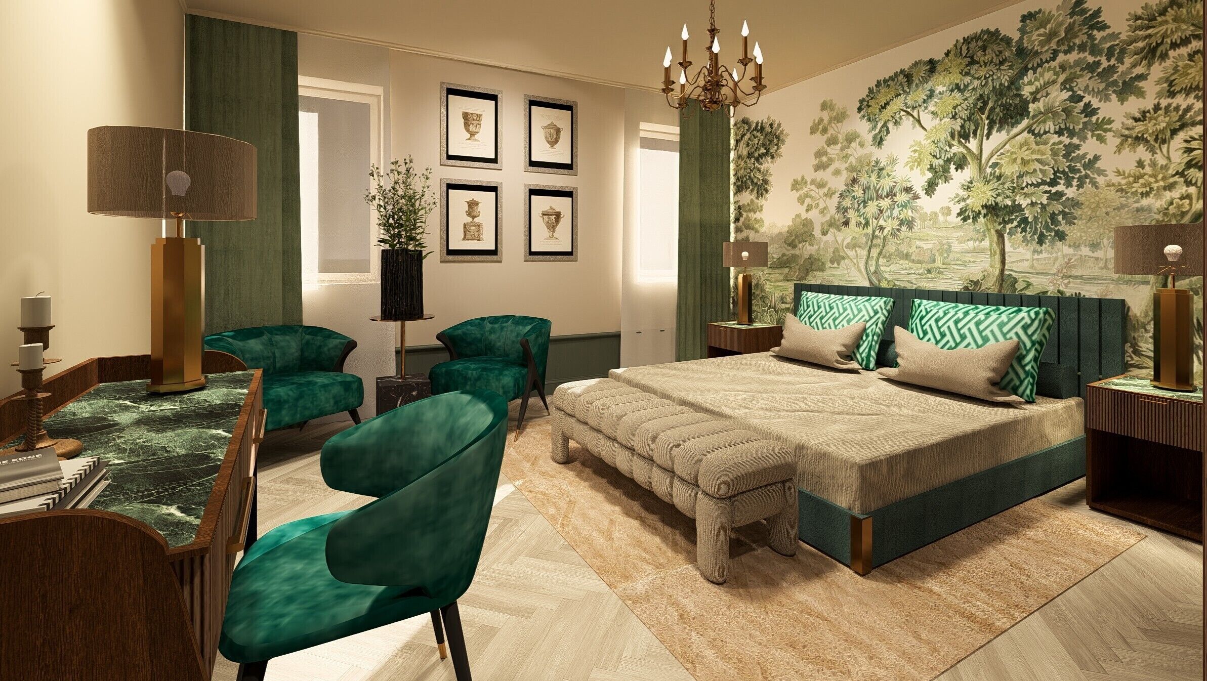 Deluxe Double or Twin Room, Garden View | Minibar, in-room safe, desk, laptop workspace