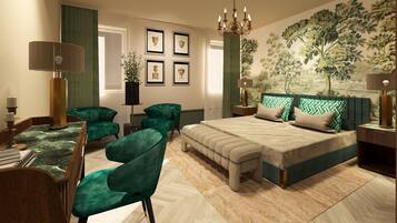 Quarto casal ou duplo luxo, vista para o jardim | Frigobar, cofres nos quartos, escrivaninha