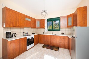 Fridge, oven, dishwasher, coffee/tea maker