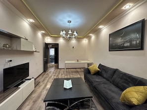 Comfort Apartment, 1 Bedroom, Balcony | Living area