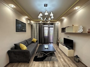 Comfort Apartment, 1 Bedroom, Balcony | Living area