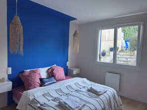 2 bedrooms, iron/ironing board, travel crib, bed sheets