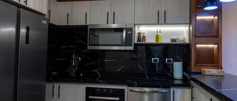 Microwave, oven, stovetop, dishwasher