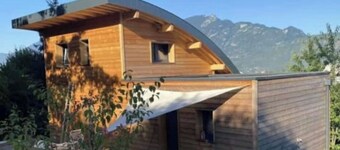 Wooden haven of peace with Alpine panorama