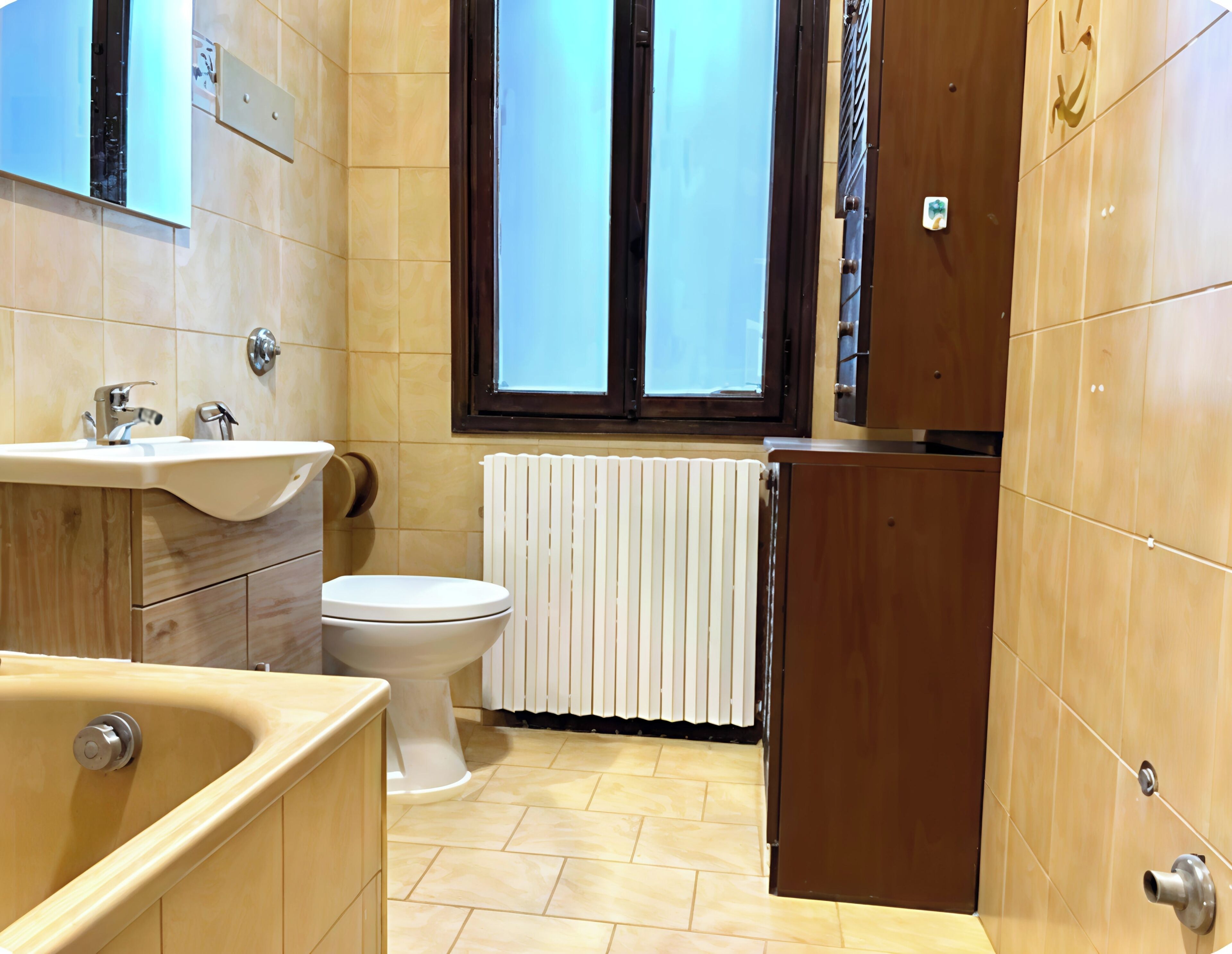 Badewanne, Handtücher, Seife, Shampoo