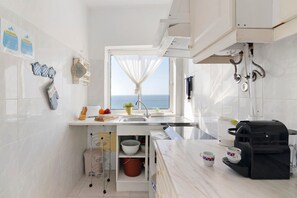 Fridge, stovetop, toaster, cookware/dishes/utensils