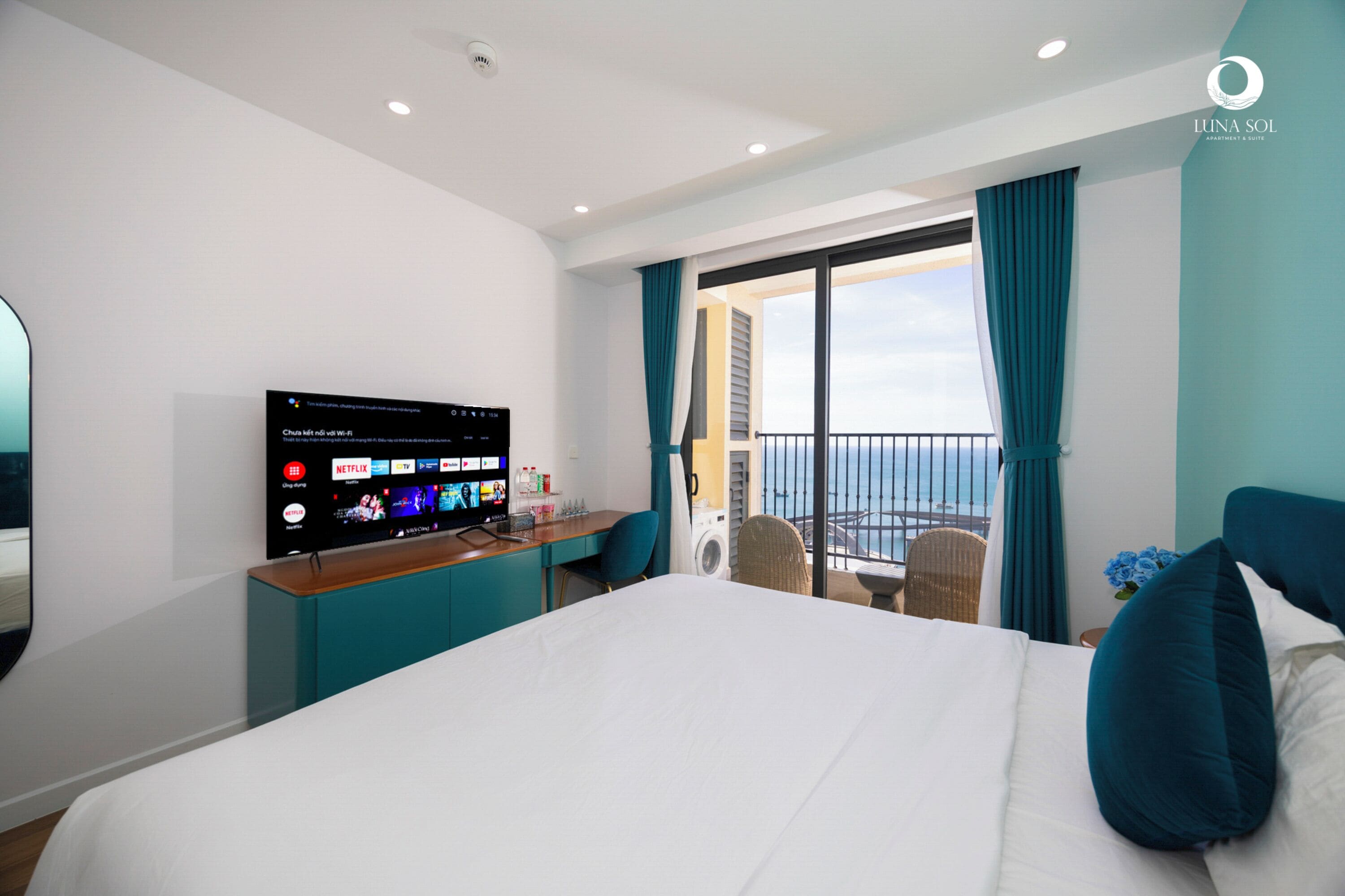 Appartement Signature, 2 chambres, balcon, vue océan | Literie hypoallergénique, matelas mémoire de forme, minibar