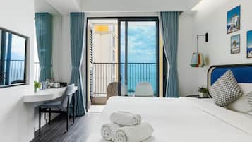 Estúdio grand, sacada, vista para o oceano | Vista para praia/oceano