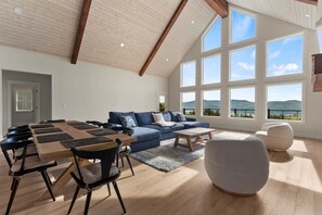 Smart TV, fireplace, video games, table football