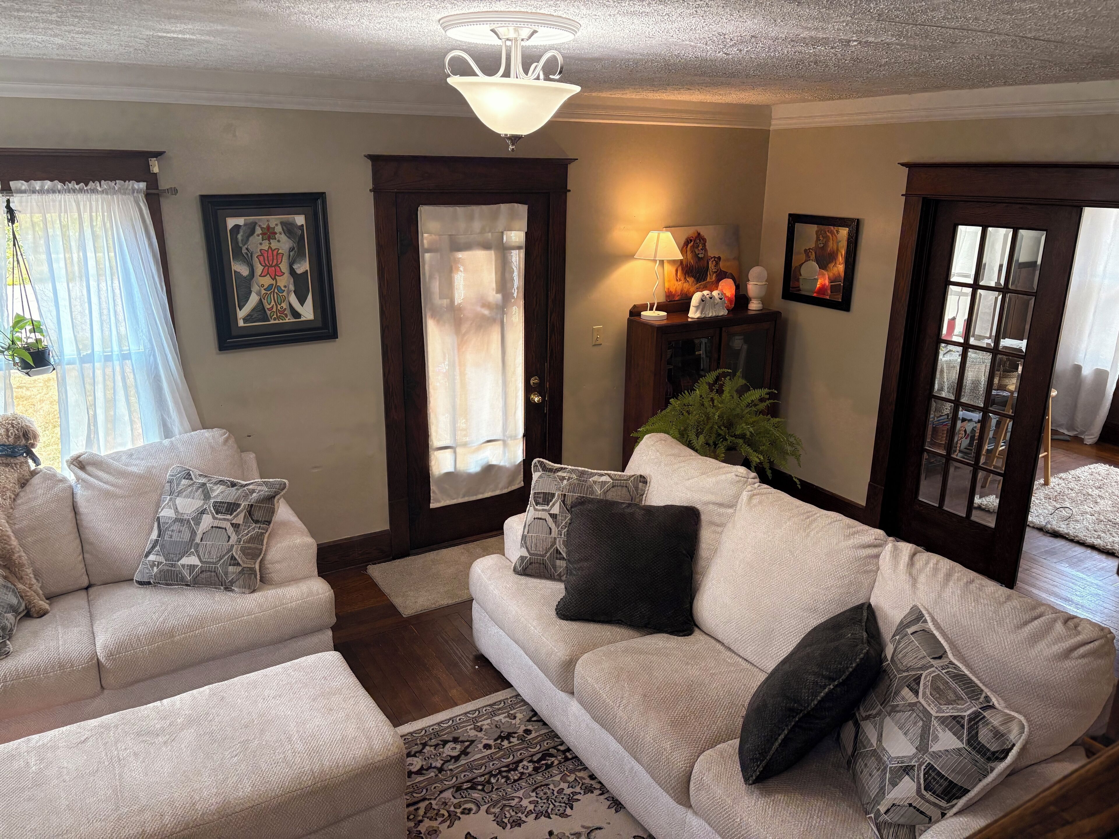 Televisión y chimenea 