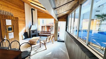 Indoor pool, a heated pool