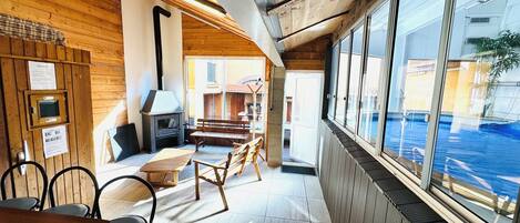 Indoor pool, a heated pool