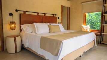 Cabana, 1 cama King, cozinha americana, vista para o jardim | Wi-Fi de cortesia