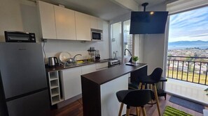 Family Apartment, Balcony, City View | Private kitchen
