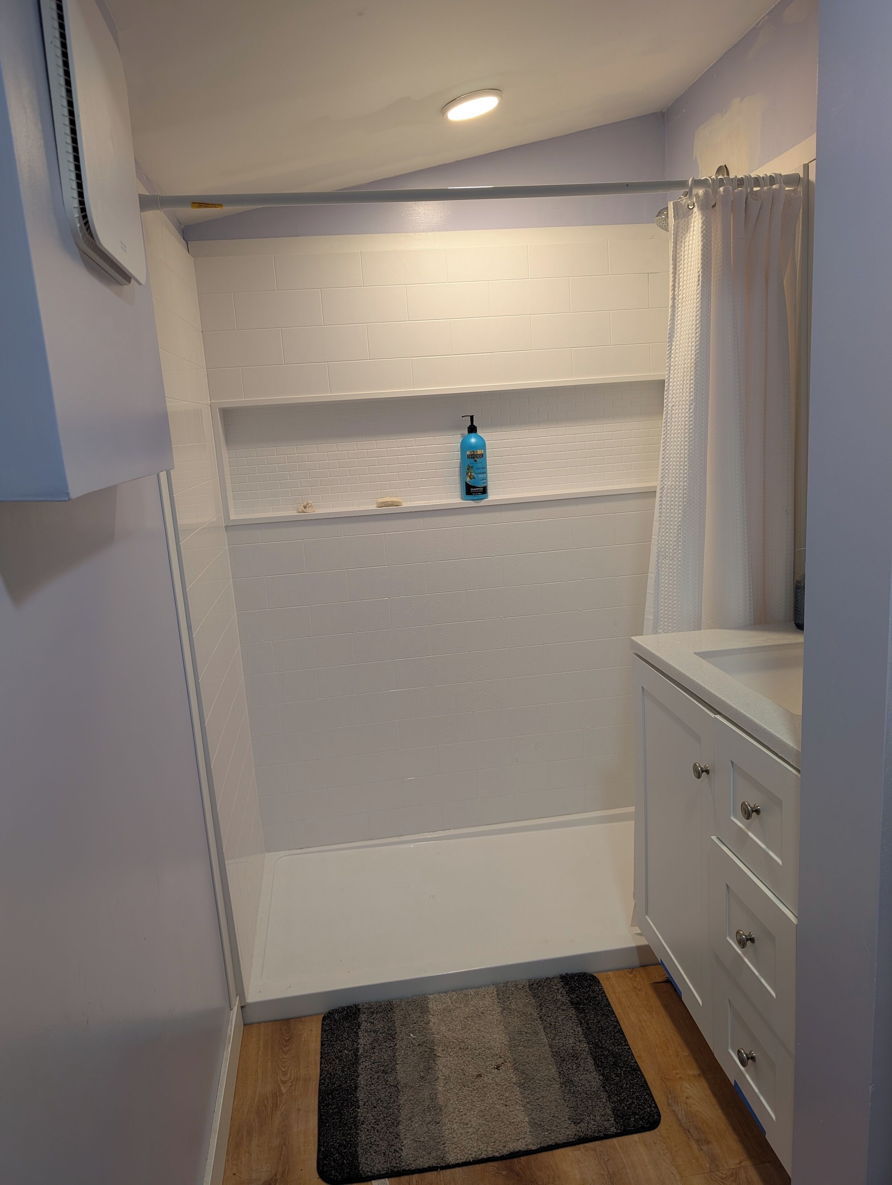 Shower, soap, toilet paper