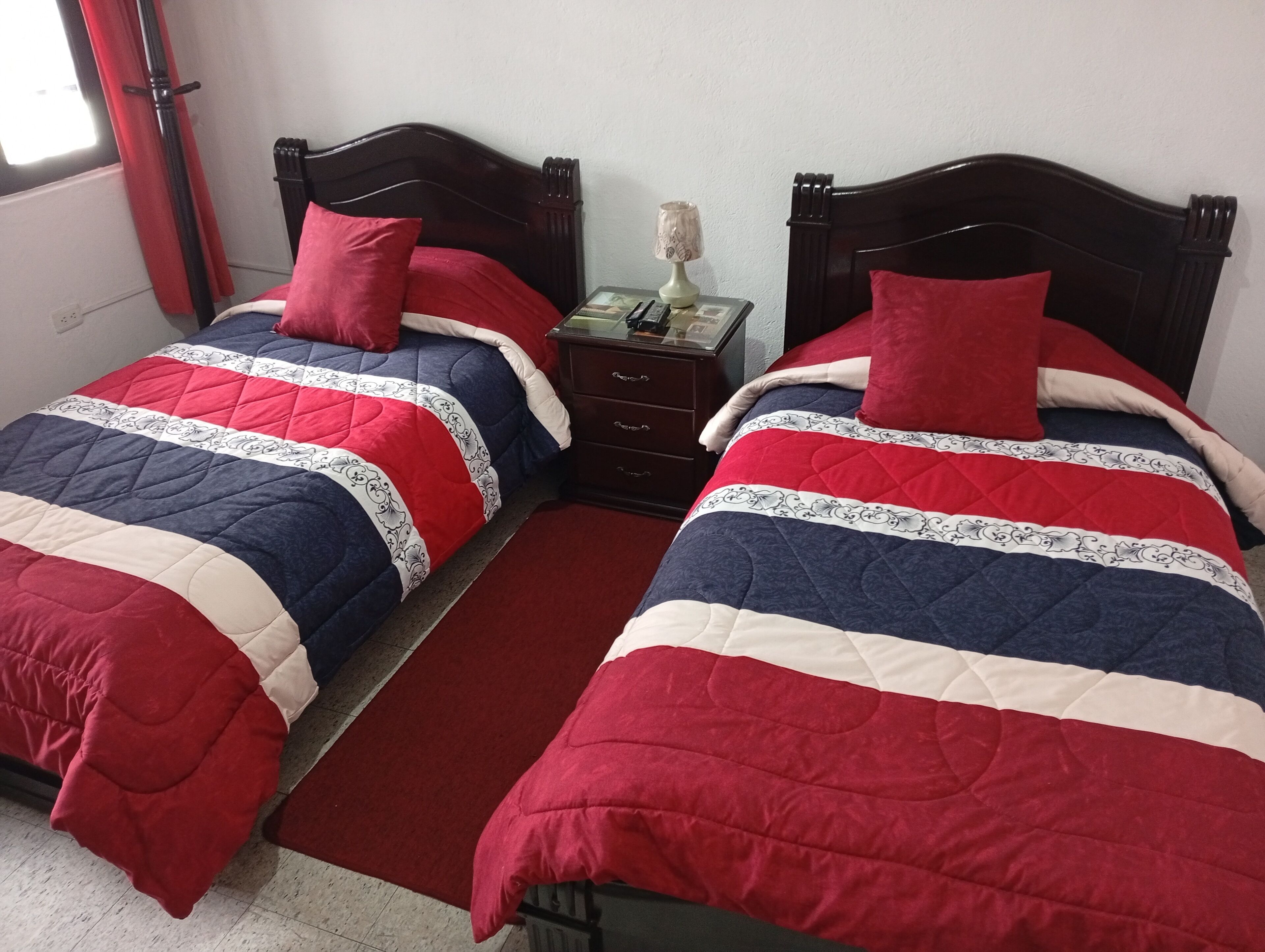 Family Double Room, Courtyard View | Desk, laptop workspace, blackout drapes, soundproofing