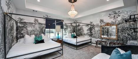 5 slaapkamers, een strijkplank/strijkijzer, wifi, beddengoed