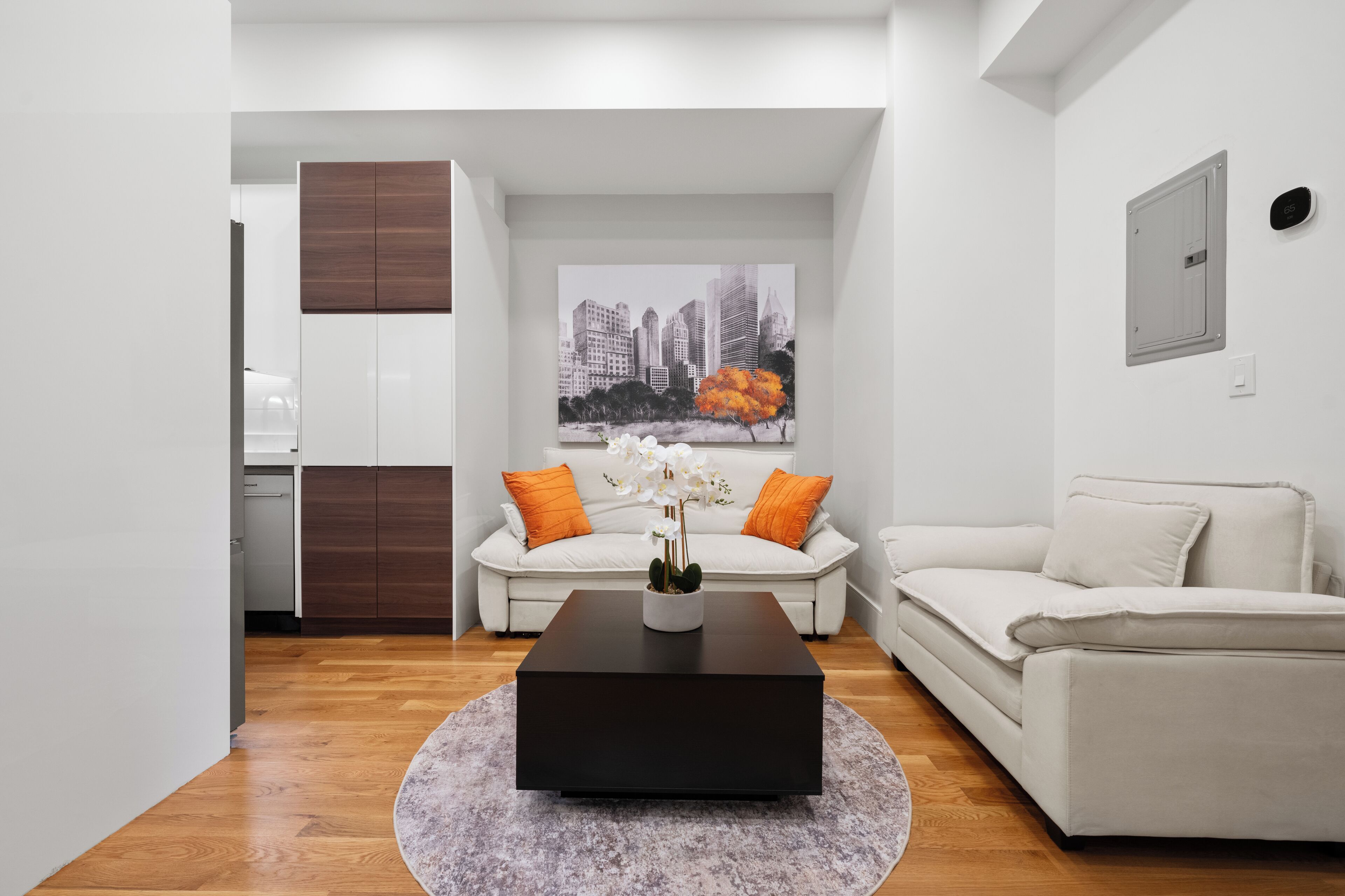 60-inch Smart TV with digital channels, iPod dock