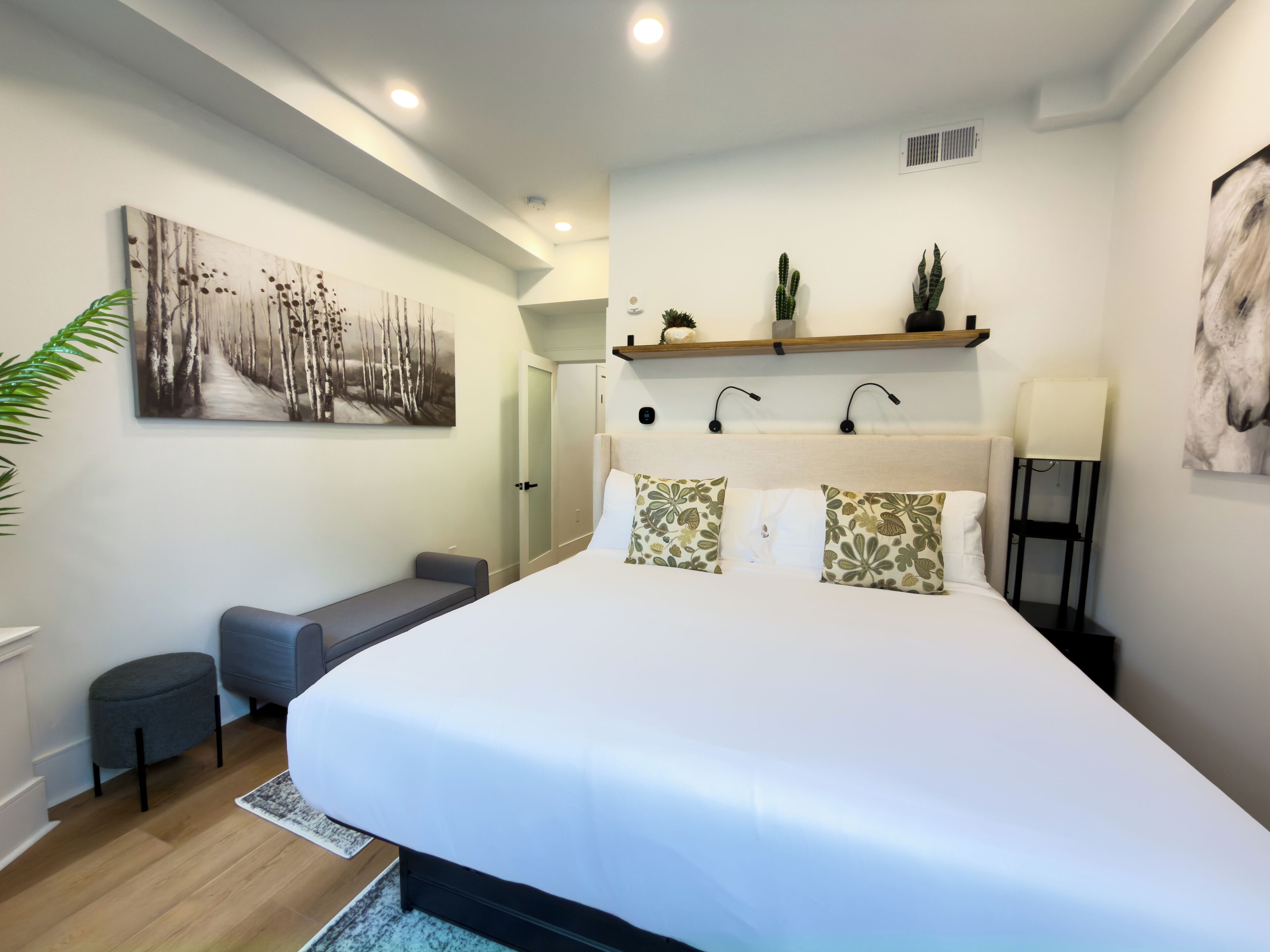 디럭스 스튜디오, 킹사이즈침대 1개 및 소파베드 | 오리/거위털 이불, 각각 다른 스타일의 인테리어, 각각 다르게 가구 비치, 노트북 작업 공간