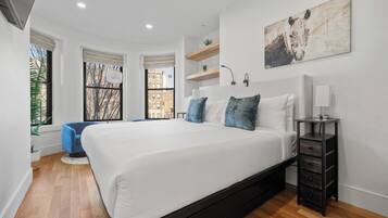 Down comforters, individually decorated, individually furnished