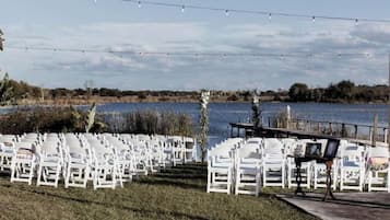 Outdoor banquet area