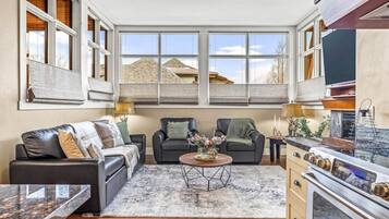 Televisión y chimenea