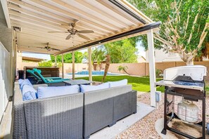 Terrace/patio - Ultimate Getaway w/Pool and Hot Tub, Close to Surprise Stadium & Tennis Complex (Surprise)