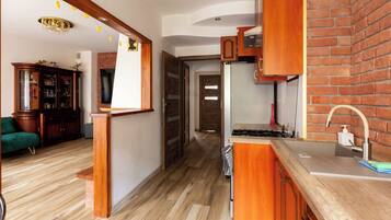 Fridge, oven, stovetop, dishwasher