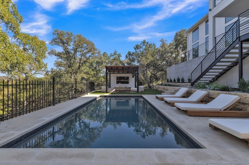 Hill Country Estate in Spicewood with Pool, Pickleball Court and River Access!