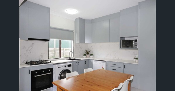 Microwave, oven, stovetop, dishwasher