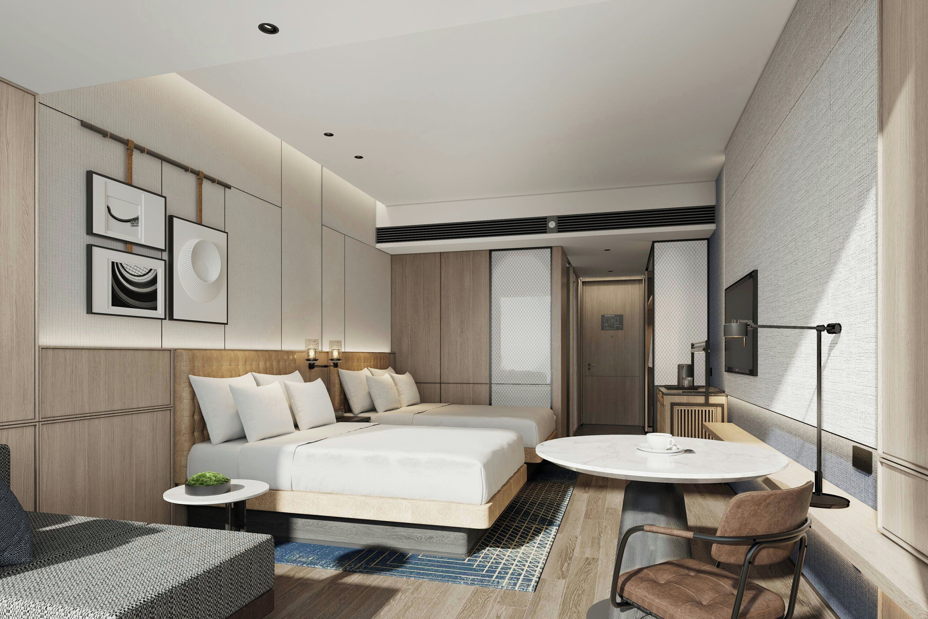 独特双床房, 2 张单人床 | 羽绒被、客房内保险箱、遮光窗帘、免费 WiFi