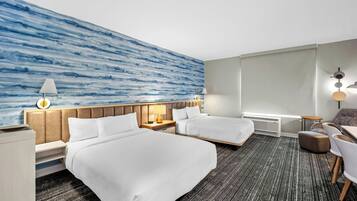 Premium bedding, down duvets, desk, blackout curtains