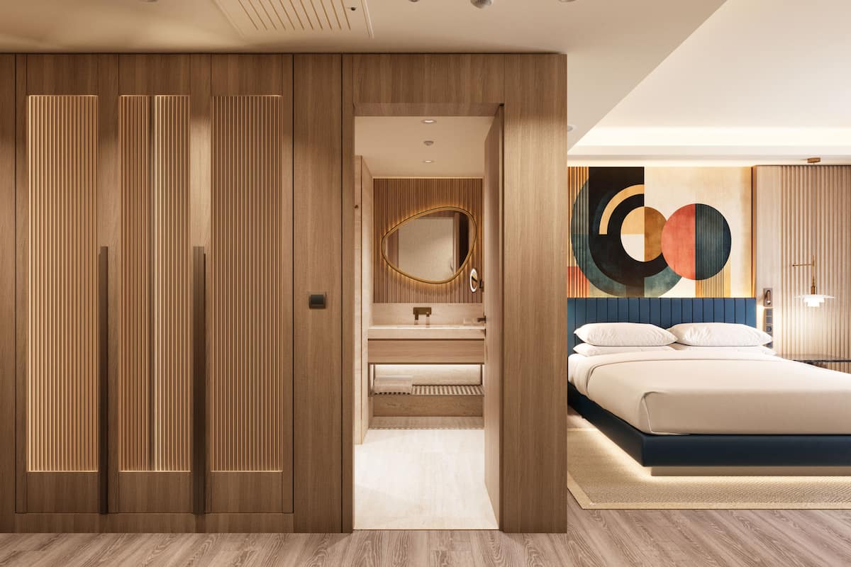 Hypo-allergenic bedding, desk, iron/ironing board