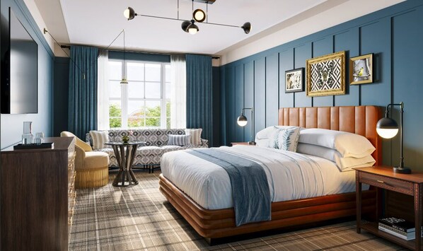 In-room safe, blackout curtains, iron/ironing board