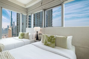 Luxury Apartment, Balcony, City View | In-room safe, blackout drapes, iron/ironing board, free WiFi